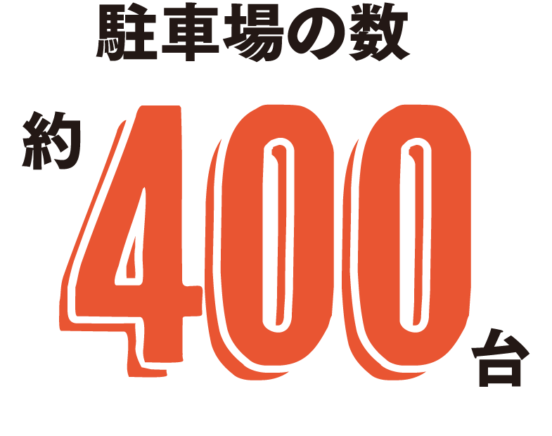 駐車場の数約400台