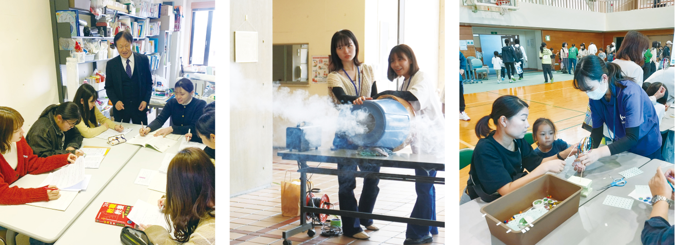 屋内で装置を使った実験が行われている様子の写真