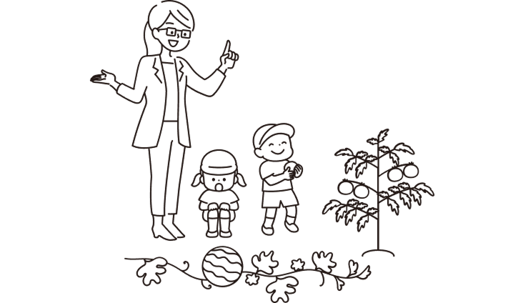 保育所（園）・こども園・市役所・保健所のイメージイラスト