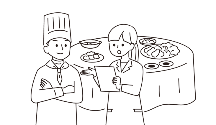 ホテル・レストラン・和洋菓子店のイメージイラスト